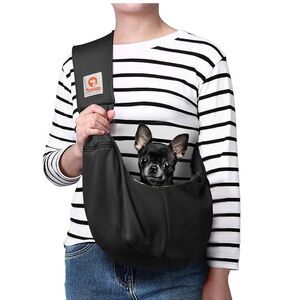 Tomkas Dog Sling Carrier for Small Dogs Puppy Carrier Black Weight 2-7 lbs